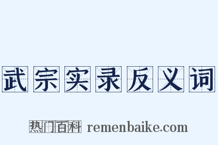 武宗实录反义词是什么意思的图片